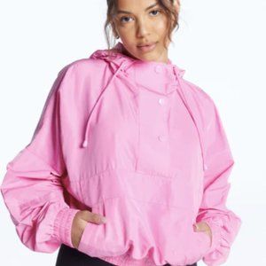 Bubblegum pink Year of Ours Windbreaker Hoodie Pullover Size L